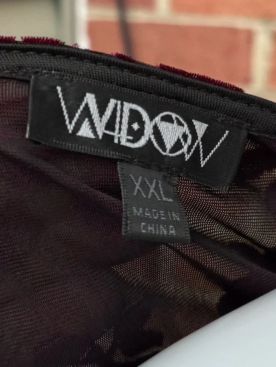 DOLLS KILL WIDOW RED BLACK LACE UP BELL SLEEVE TWO PIECE SKIRT SET SIZE XXL - Picture 7 of 7